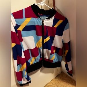 Super trendy vibrant color blocked jacket